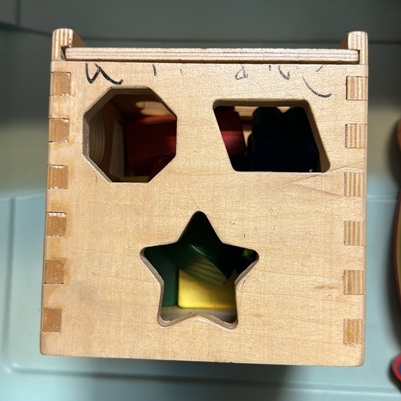 Wooden shape sorter - has some marker decorations from my toddler ☺️ - Picture 5 of 10